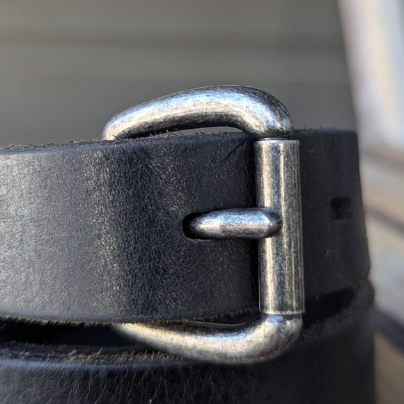 J. Crew Black Genuine Italian Leather Belt Size Small Made in USA - Picture 2 of 7